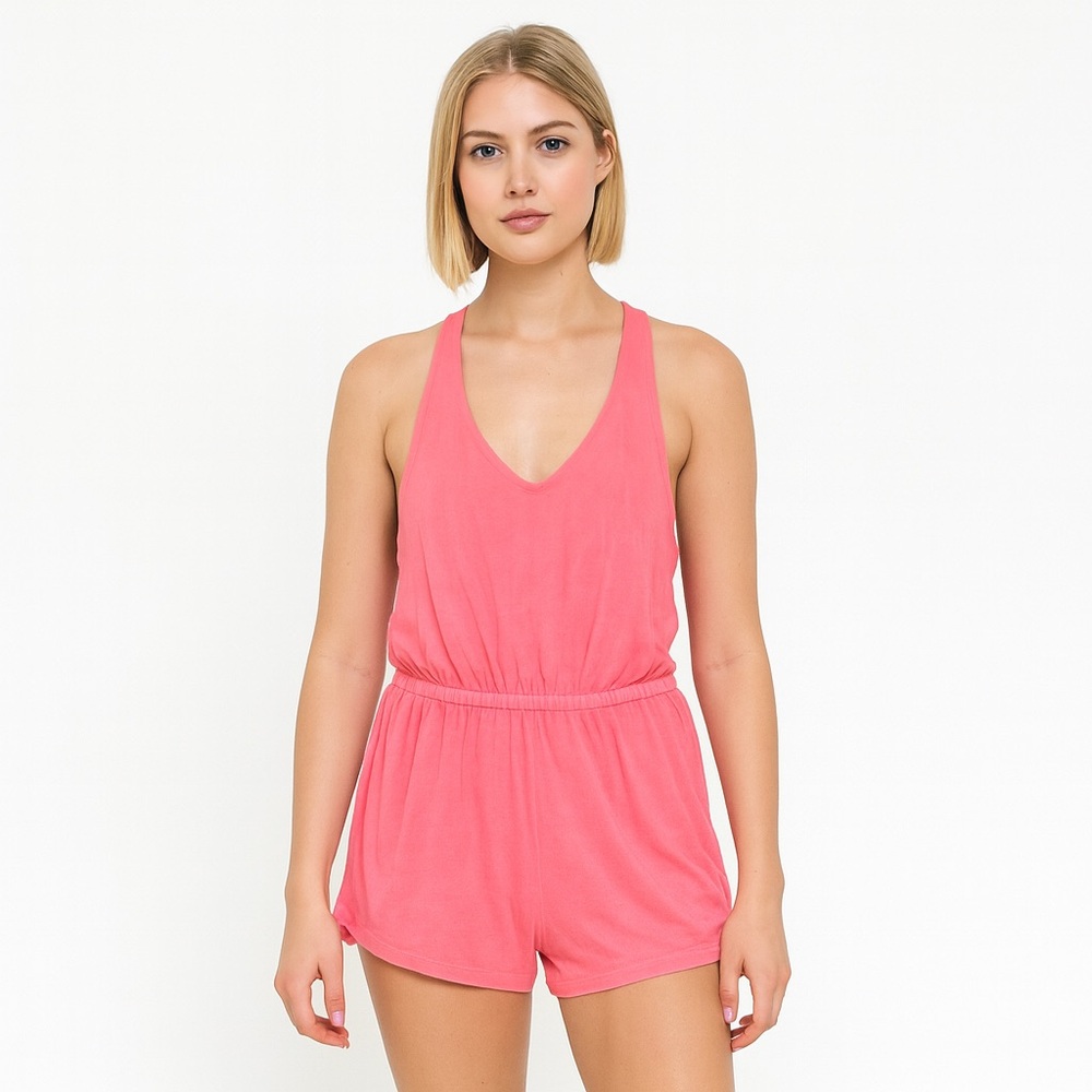 🔥Barbiecore Babe Pink Romper👛 Terrycloth Cutie | Size S